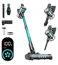 Cordless Vacuum Cleaner, 650W 55KPa 60Mins Vacuum Cleaners for Home, 8-in-1 Stick Vacuum with Charging Dock Station, Powerful Suction, Rechargeable, Versatile for Carpet, Hard Floor, Pet Hair
