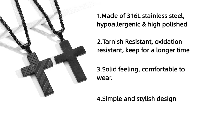 Gift for Dad, Cross Necklace Wallet Card for Dad, Father's Day Birthday Christmas Gift for Father from Daughter Son