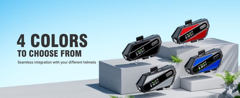 Motorcycle Helmet Bluetooth Headset, C6 Helmet Speakers with 2 Type Mics, Intercom/Hands-Free Call/Music/Waterproof/Noise Cancellation/Wake Up Siri, Suitable for Motorcycles, Skiing, and Cycling
