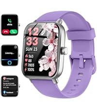 Smart Watches for Women/Men, Smart Watch for Android Phones and iPhone Compatible, Alexa Built-in, 1.8" Fitness Watches for Women, IP68 Waterproof /Bluetooth Call, Heart Rate/Sleep Monitor, Black