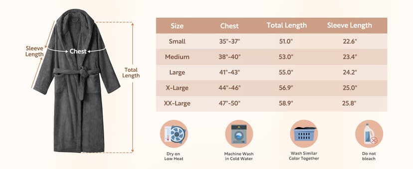 DAVID ARCHY Men's Hooded Robe Soft Coral Fleece Microfiber Bathrobe