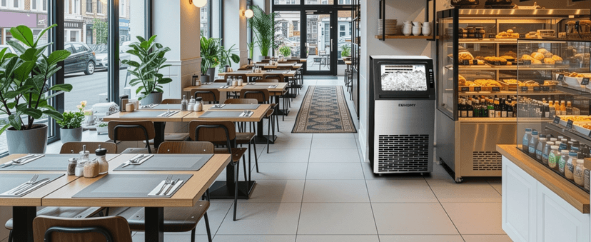 EUHOMY Commercial Ice Maker Machine,120lbs/24H Stainless Steel Under Counter Ice Machine with 33lbs Storage Bin, Freestanding Ice Maker for Home/Bar/Cafe/Restaurant