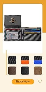RUNBOX Wallet for Men Slim Rfid Leather 2 ID Window With Gift Box