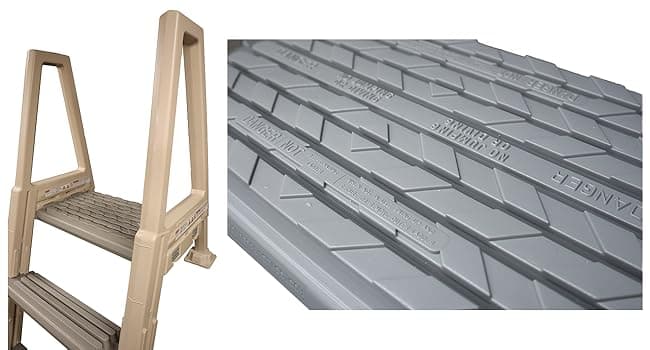 Confer Plastics 6000X Heavy Duty Above Ground in-Pool Swimming Ladder for Decks Adjustable from 42IN to 56IN HIGH