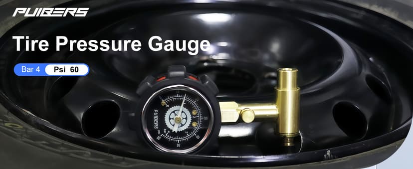 Schrader and Presta Bicycle Tire Pressure Gauge 60 PSI / 4 Bar, Tire Air Pressure Gauge Luminous Dial, Suitable for Car, Motorcycle, Bike, SUV