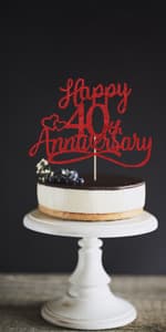 Sleyberoy golden Glitter Happy 50th Anniversary Cake Toppers -Wedding Anniversary Party Decorations, 50th Wedding Anniversary, Company Anniversary Party, Birthday Party Decorations