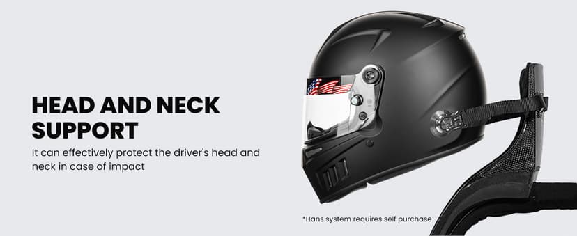 ILM Snell SA2025 Full Face Auto Racing Helmets Lightweight Fiberglass for Adult Men and Women Model 890