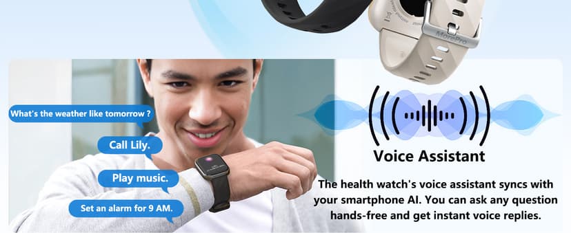 MorePro Health Fitness Tracker with 24/7 Heart Rate/Blood Pressure Monitor, Blood Oxy-gen/Sleep Tracking, 120+ Sports Activity Tracker, Smart Watch (Make/Answer Call) with Step Counter for Women Men