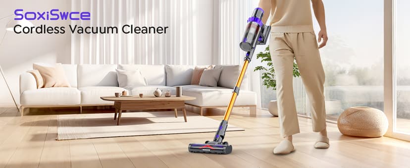 Cordless Vacuum Cleaner, 50KPA Powerful Suction, 70Min Runtime Vacuum Cleaners for Home, Self-Standing Stick Vacuum with Charging Dock Station,Anti-Tangle Brush for Home Pet Hair/Carpet/Hardwood Floor