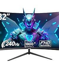 Gawfolk 27 inch Curved Gaming Monitor,144Hz/180Hz PC Monitor Full HD 1080P, Frameless 1800R Computer Display with FreeSync & Eye-Care Technology, Wall Mountable, DP, HDMI Port (Black)