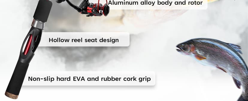 WIDDEN Ice Fishing Rod and Reel Combo, 27" Medium Light Spinning Ice Fishing Pole, Gear with Tackle Box Kit, Line, Lures for Saltwater, Freshwater Trout, Bass, Walleye