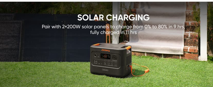 Jackery HomePower 3000 Portable Power Station with 2x 200W Solar Panels, 3600W (Surge 7200W) Output, 3072Wh LFP Battery Solar Generator, Essential Backup for Home Use, Power Outage, RV, Emergencies