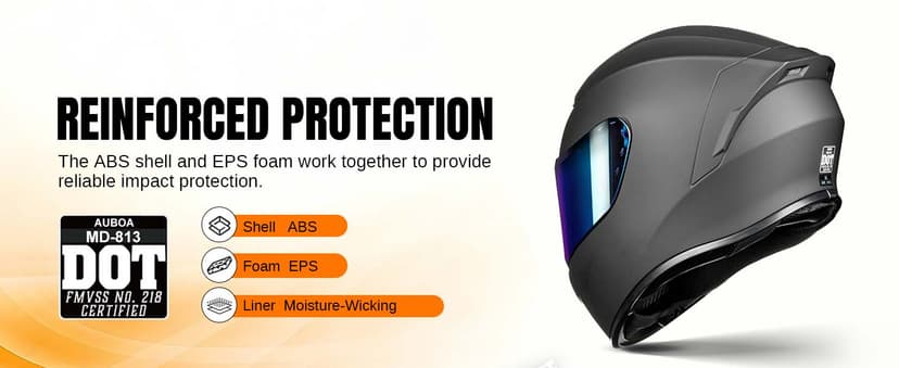 Full Face Motorcycle Helmets for Adults Men and Women DOT Street Bike Racing Helmet with Tinted Visor Model MD-813