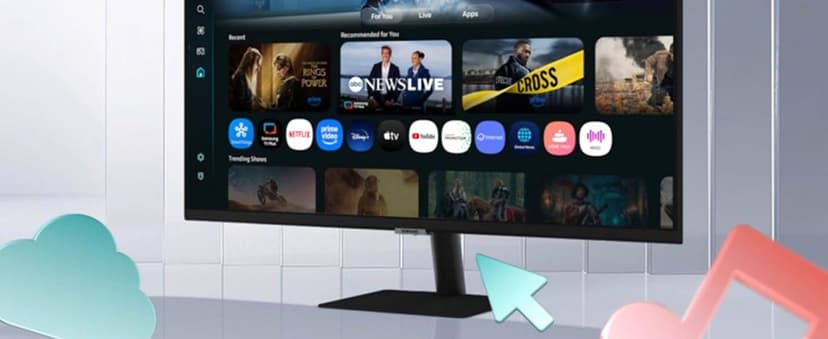 Samsung 32” Smart Monitor M7 (M70F) 4K UHD Display, Samsung Vision AI, Smart TV Apps, Gaming Hub, USB-C, HDMI and USB-A, Black, LS32FM702UNXZA, 2025