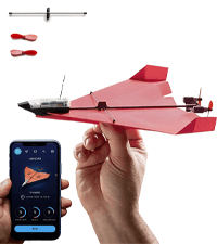 POWERUP 4.0 The Next-Generation Smartphone Controlled Paper Airplane Kit, RC Controlled. Easy to Fly with Autopilot & Gyro Stabilizer. for Hobbyists, Pilots, Tinkerers.