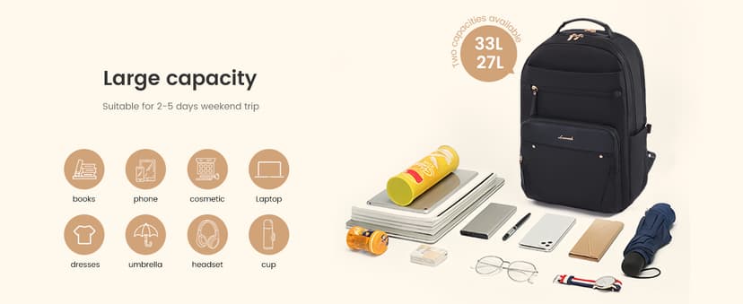 LOVEVOOK Laptop Backpack for Women with 2X Extra-Large Tumbler Pockets, 15.6" Work Backpack Purse, Travel Personal Item Bag, Carry On Business Computer Bag for Office, School, or Gift, Sage Green