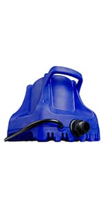 Little Giant APCP-1700 115-Volt, 1/3 HP, 1745 GPH, Automatic, Submersible, Swimming Pool Cover Pump with 25-Ft. Cord, Light Blue, 577301