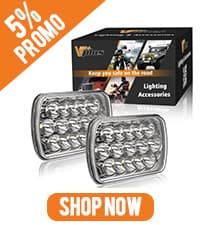 Partsam 2PCS Rectangle H6054 LED Headlights 5x7 7x6 Headlamp Hi/Low Sealed Beam H4 9003 Plug 6054 H5054 Compatible with S10 Blazer Express Van/Wrangler YJ XJ Cherokee Truck Van