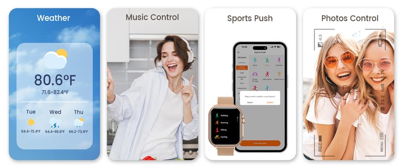 Smart Watch for Android/iPhone, 5ATM Fitness Watches for Women with 110+ Sports Modes, Bluetooth Calls/Messages/App Notifications, Health Monitor Blood Pressure/Heart Rate/SpO2/Sleep, Gifts for Women