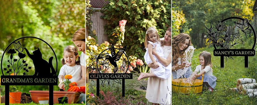 Metal Signs Customized | Personalized Garden Stake Metal Sign | Custom Metal Garden Sign | Personalized Garden Name Sign | Custom Sign Outdoor Metal | Gardening Decor Gifts for Gardeners