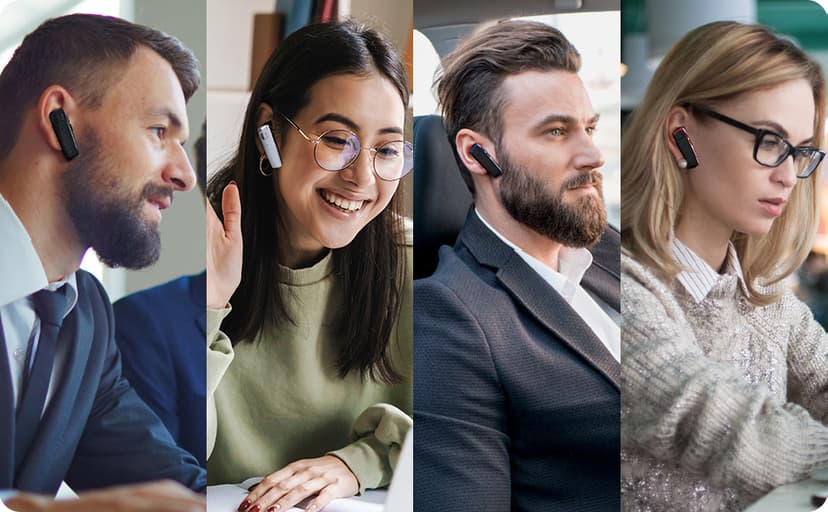 ADADPU Bluetooth Headset - V5.0 Wireless Handsfree Earpiece Built-in Dual Mic Noise Cancelling, 10 Days Standby 16Hrs HD Talktime Ultralight Headset for iPhone Android Samsung Laptop(Black)