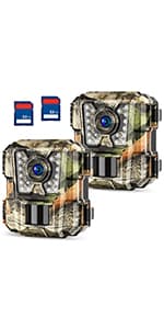 WOSPORTS Mini Trail Camera,24MP 1080P HD Game Camera Motion Activated with IR Night Vision Waterproof Video Deer Cam for Outdoor Wildlife Monitoring