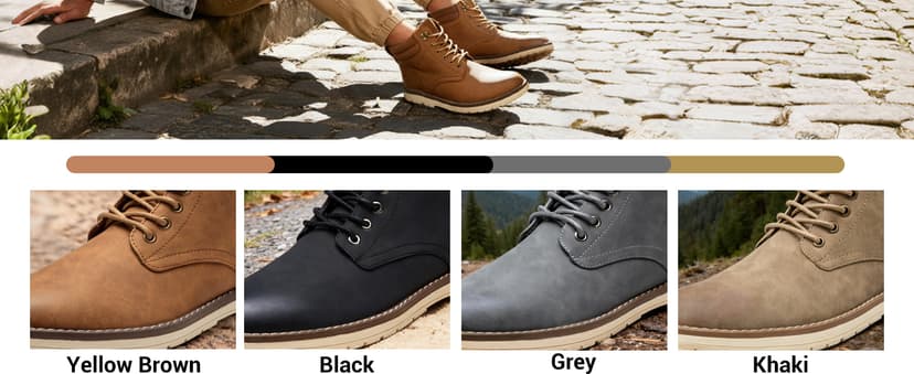 Vostey Men's Hiking Boots Waterproof Casual Chukka Boots for Men