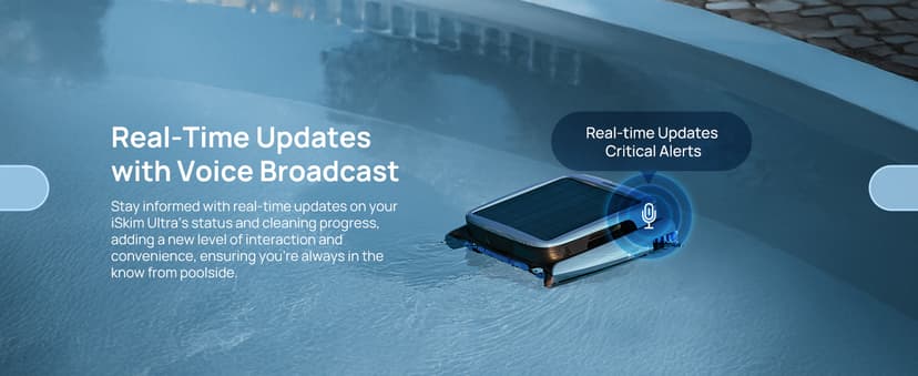 (2025 Upgrade) Beatbot iSkim Ultra 24/7 Cleaning Solar Powered Pool Skimmer with Water Clarification System & APP Control, Voice Broadcast, Dual Charging Options, Edge & Corner Cleaning, Blue