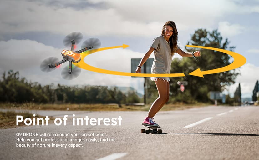 GPS Drones with 4K Camera for Adults with Brushless Motor and Follow Me Mode,Long Flight Time and Distance,5G FPV Transmission and Auto Return,G9 Foldable RC Quadcopter for Beginner,Under249g (Dark gray)