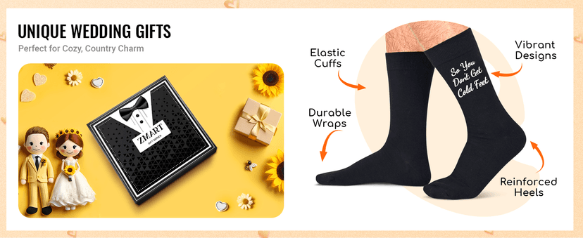 Zmart Wedding Gifts for Men - Father of the Bride Gifts from Bride, Groom Wedding Socks