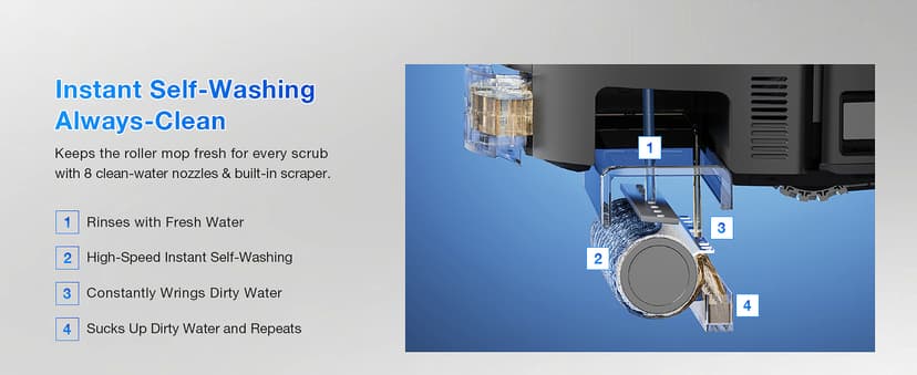 ECOVACS DEEBOT X11 OmniCyclone Robot Vacuum and Mop, PowerBoost Charging, OZMO Roller 2.0 Instant Self-Washing Mop, 19,500Pa Blast Suction, Bagless OmniCyclone Station, AIVI 3D Smart Navigation