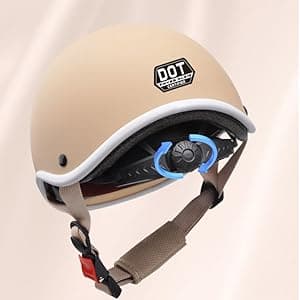 Retro Kids DOT Approved Motorcycle Beanie Helmet,2-8 Ages Low Profile Toddler Boys Girls Open Face Skull Cap ATV Half Helmet for Scooter Moped Dirt-Bike Go-Kart Bicycle