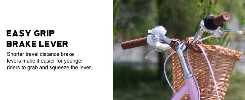 Glerc 20 24 26 Inch Beach Cruiser Bike, 6-Speed Hybrid City Bicycle for Girls Youth and Over 6 Years Old, Missy Bike with Wicker Basket & Lightweight, Multiple Colors