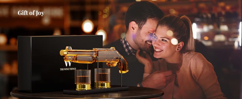 Whiskey Decanter Sets with 2 Glasses for Men Dad, The Wine Things Unique Gift for fathers day, Husband, Boyfriend, Anniversary Day Birthday Gift Ideas, Cool Drinking Accessories for Home Bar Party