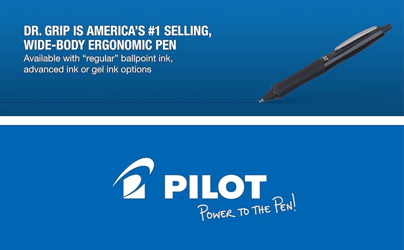 PILOT Dr. Grip FullBlack Refillable & Retractable Ballpoint Pen, Medium Point, Black Ink, Single Pen (36193)- Ideal for School, Journaling & Office Writing