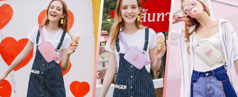 Birthday Gifts for 4 5 6 7 8 9 10 11 12 13 Year Old Girls,Graduation Gifts for Teens Kids Daughter Sister Her,Fanny Pack Crossbody Bag Belt Bag Cute Trendy Stuff | Cream,A