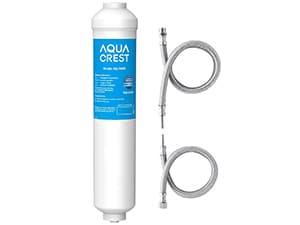 AQUA CREST INL-PLUS 5 years Inline Water Filter for Refrigerator and Ice Maker, High Capacity, 1/4-Inch Direct Connect Fittings, Easy Installation, Reduces Chlorine, Sediment, Bad Taste & Odor