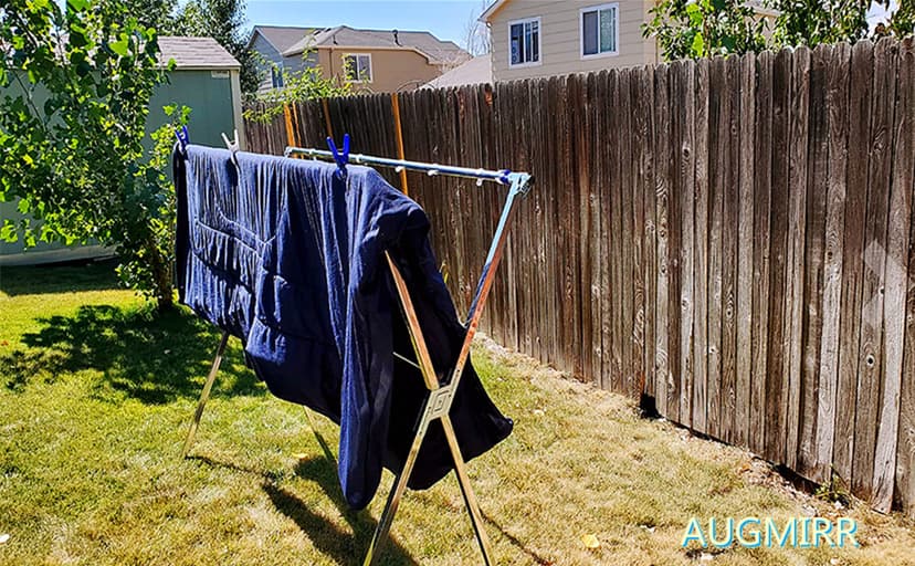 AUGMIRR Clothes Drying Racks Outdoor, 82 Inches Updated Version,Stainless Steel Laundry Drying Rack for Indoor Outdoor and The Balcony,Length Adjustable Saves Space,with Windproof Hooks(002)