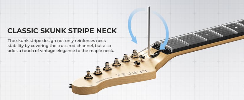 Fesley Left-Handed Electric Guitar: 39" Full Size Beginner Electric Guitar Kit, HSS Pickup, Solid Body Guitar Starter Set with Amplifier, Bag, Strap, String, Cable, FST100L, Black