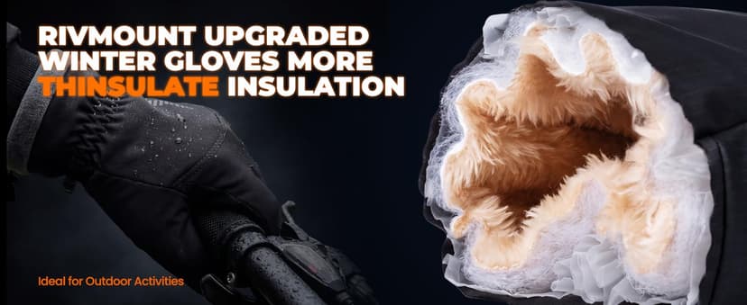 rivmount Winter Waterproof Ski Snow Warm Gloves for Women Men, Windproof Cold Weather Thermal with Touchscreen Fingers, for Running Driving Cycling Hiking Biking Outdoor Sports Daily Work