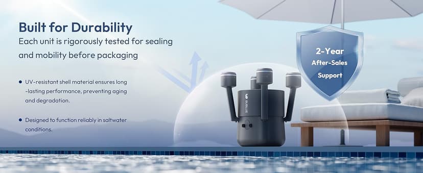 (2026 Upgrade) BUBLUE BuVortex V5 Pool Skimmer Robot,Pool Surface Skimmer Robot with App Control,5L Filter,Dual Cleaning Modes,AI Navigation,Ideal for In-Ground & Above-Ground Pools,Dark Gray