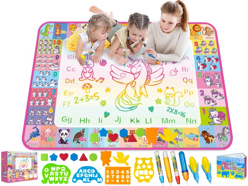 Reusale Princess Color Mat, Mess-Free Coloring, Educational Doodle Toy, Kids Birthday Gifts for Age 3 4 5 6 7 8 Year Old Water Doodle Mat, Kids Drawing Toys for 3 4 5 Year Old Boys Girls Gifts B08B8TQJ3Q