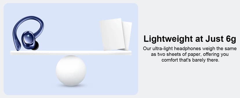 Hupoaf Wireless Earbuds Sport, New Bluetooth 5.4 Headphones with Earhooks, 50H Stereo Deep Bass Over Ear Buds with 4 ENC Noise Canceling Mics, IP7 Waterproof Earphones for Running Workout Gym -Blue