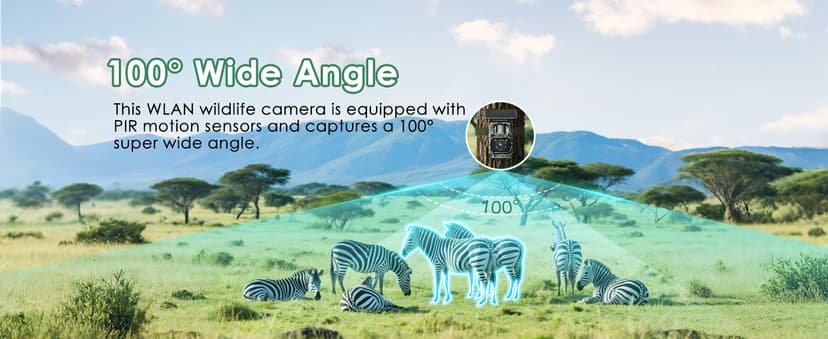 MAXDONE Solar Trail Camera WiFi Bluetooth - 4K 64MP Game Cameras with Night Vision Motion Activated IP66 Waterproof, with 5200mAh Battery and 32GB Memory Card Cameras for Outdoor and Backyard 
