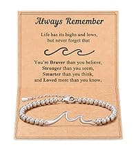 Tarsus Gift for Friends, The Waves of Life We've Through Together, Woman Friendship Gifts Idea, Wave Bracelet for Best Friend Bestie Soul Sister Birthday Gifts For Her