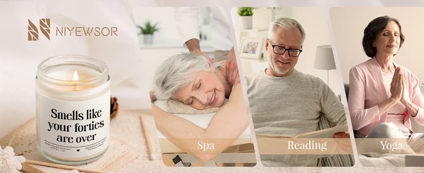 Niyewsor 50th Birthday Gifts for Her Him, Fifty Birthday Candle, 1975 50th Birthday Decorations for Women Men, 50 Year Old Bday Gifts for Friend, Sister, Mom, Dad, Handmade, 7oz