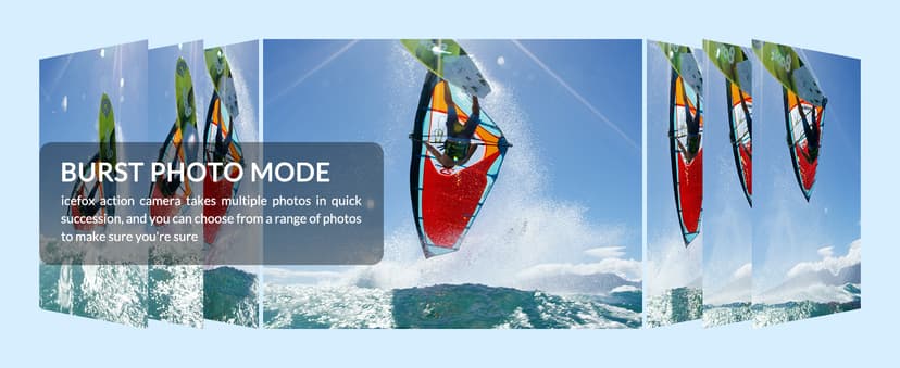 icefox i8 20MP 5X Zoom Action Camera with EIS, WiFi Remote Control, Waterproof Underwater Camera for Snorkeling Cycling Vlogging