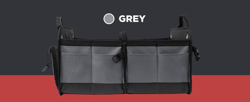 TRUNKCRATEPRO Trunk Organizer For Car, Suv, Truck | Premium Adjustable Multi Compartments Collapsible Car Trunk Organizer With Securing Straps & Non-Slip Bottom (Large Size, Black)