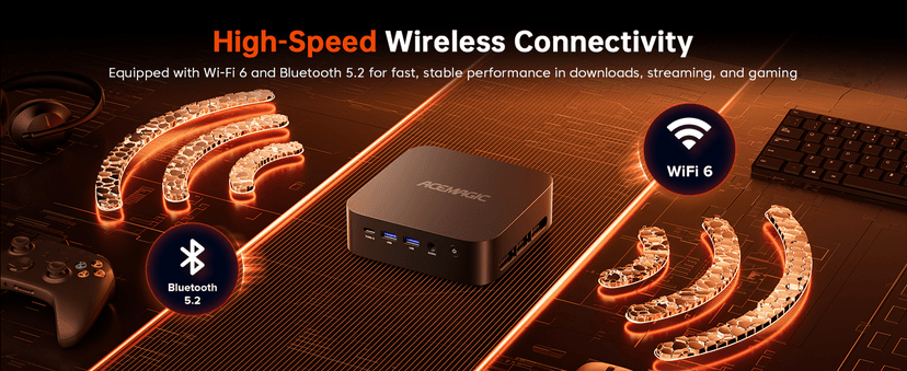 ACEMAGIC Mini PC Gaming AMD Ryzen 7 7730U (Upgraded 7430U/ 5825U) Windows 11 Pro 32GB RAM 1TB SSD Triple 4K@60Hz Display WiFi6 BT5.2 Type-C HDMI DP1.4b Mini Computers Desktop for Light Gaming/Office