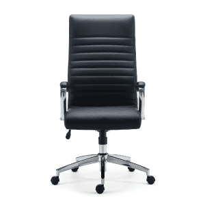 STAPLES Bentura Ergonomic Manager & Executive Office Chair, High Back Swivel, Adjustable Height, Bonded Leather, Black